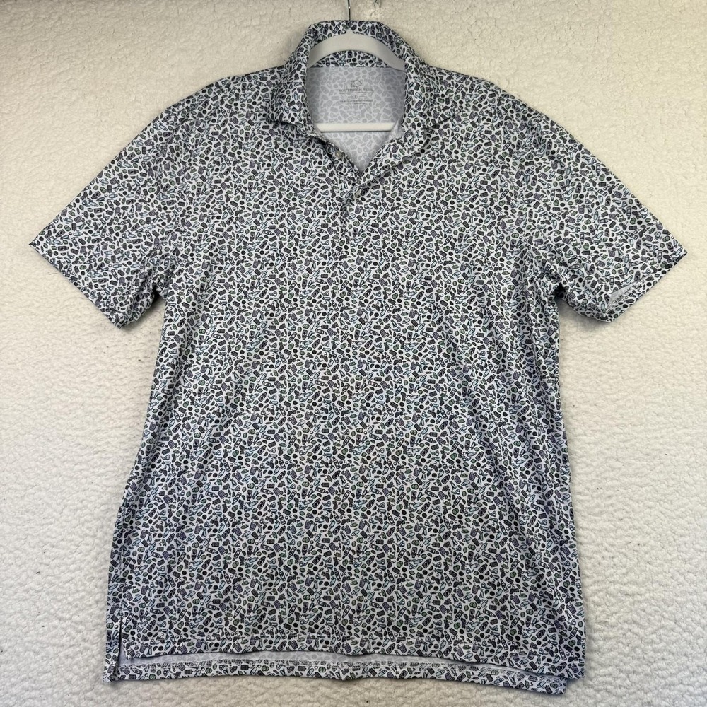 Southern Tide Polo Shirt Mens Large Golf Performance Print Pattern‎